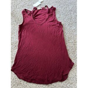 Ultra Flirt Womens Burgundy Sleeveless Pull Over Top Size Small Casual Stretch